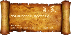 Matauschek Beatrix névjegykártya